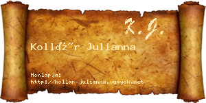Kollár Julianna névjegykártya